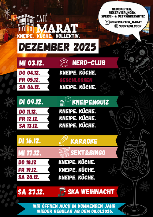 Monatsplan Marat DEZEMBER 2025